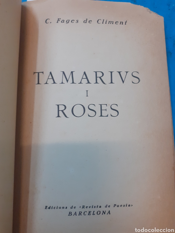 Libros: TAMARIUS I ROSES.1&ordf; Edici&oacute;n - FAGES DE CLIMENT, C. - Foto 3