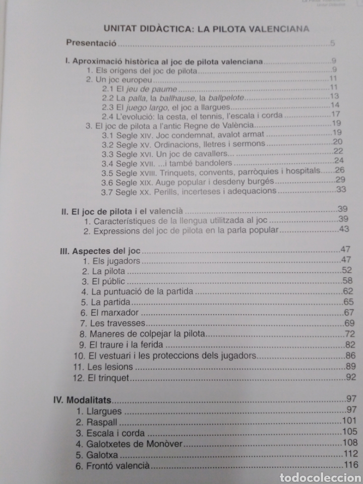 Libros: LA PILOTA VALENCIANA. Unitat didactica - V. A. A. A. - Foto 4