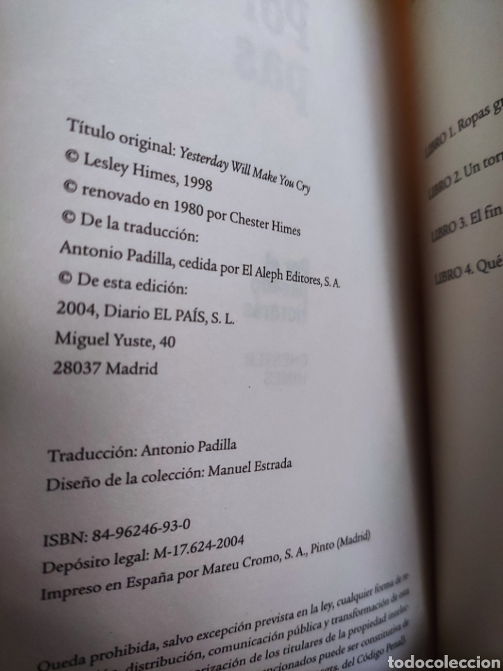 Libros: Por el Pasado Llorar&aacute;s. Chester Himes - Foto 3