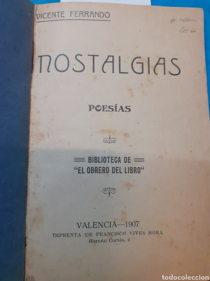 Libros: NOSTALGIAS.1&ordf; Edici&oacute;n - FERRANDO, Vicente - Foto 1