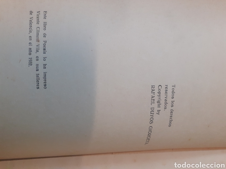 Libros: CABANYAL. Libro de poes&iacute;a. 1&ordf; Edici&oacute;n - DUYOS GIORGETA, Rafael - Foto 4