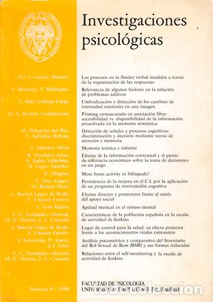 Libros: Investigaciones Psicol&oacute;gicas N&ordm;8. Editorial Complutense. - Foto 1