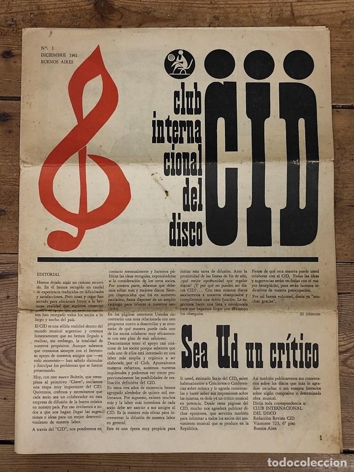 Livros em segunda m&atilde;o: CID Club Internacional del Disco. N&ordm;1. Diciembre 1961. -