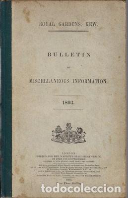 Libros: Bulletin of miscellaneous information 1893. Royal gardens, Kew