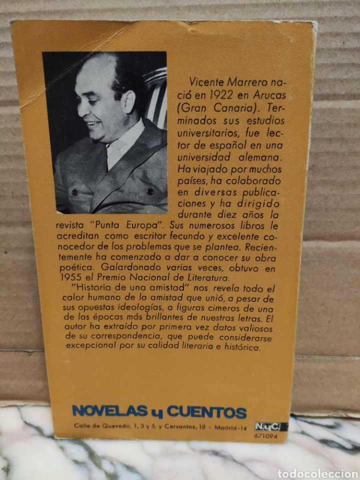 Libros: Historia de una Amistad. Vicente Marrero - Foto 2
