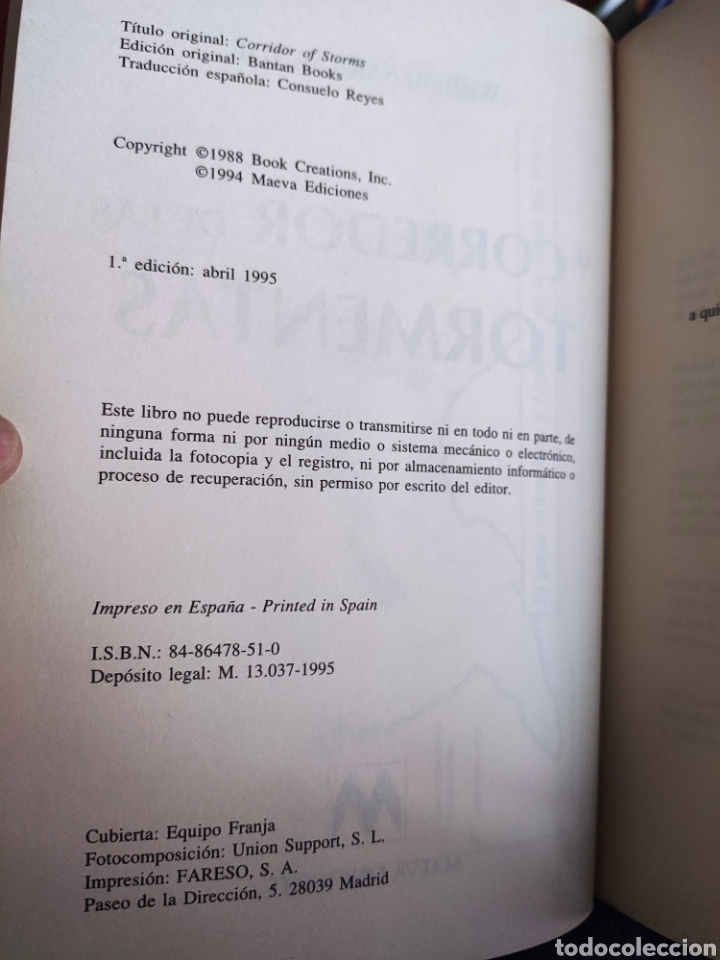 Libros: El Corredor de las Tormentas. William Sarabande - Foto 3