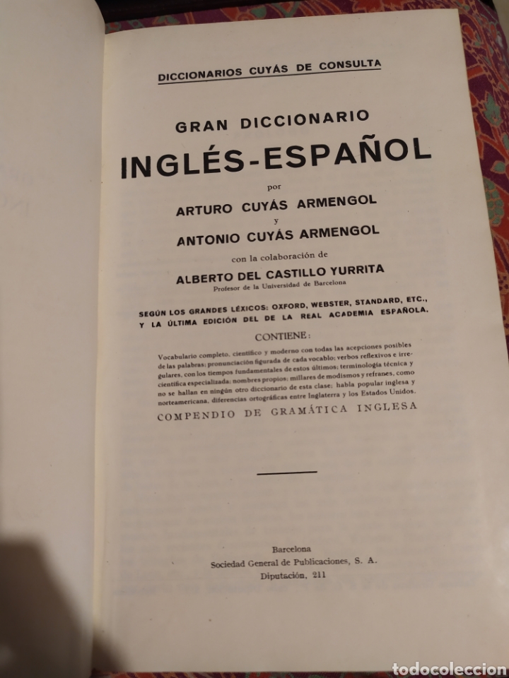 Libros: Libro Gran Diccionario Cuyas 1928 - Foto 2