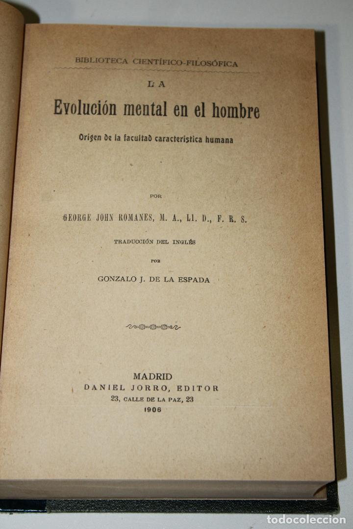 Livres: La evoluci&oacute;n mental del hombre. Origen de la facultad caracter&iacute;stica humana - Romanes, George John.