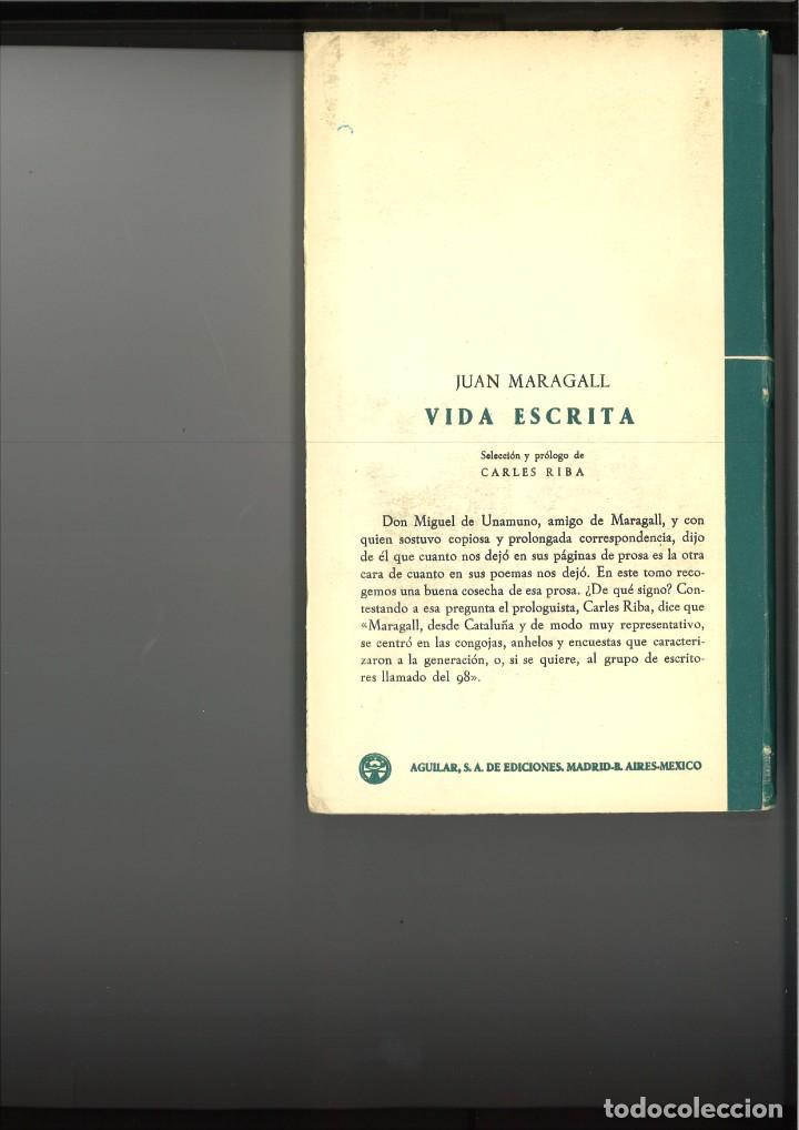 Libros: VIDA ESCRITA. ENSAYOS. Juan Maragall - Foto 2