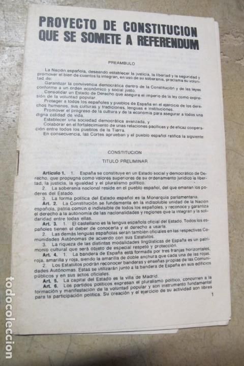 Libros: PROYECTO DE CONSTITUCION QUE SE SOMETE A REFERENDUM - Foto 1