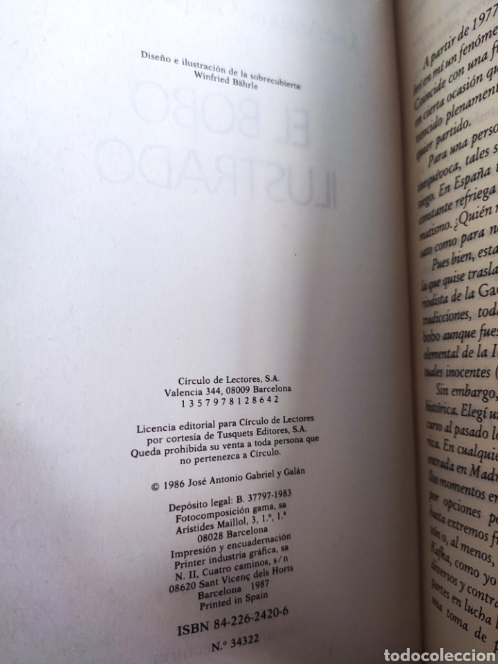 Libros: El Bobo Ilustrado. Jos&eacute; Antonio Gabriel y Galan - Foto 3