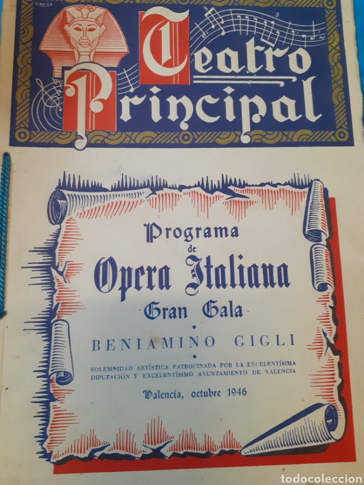 Libros: PROGRAMA OPERA ITALIANA. GRAN GALA del Teatro Principal. A&ntilde;o 1946 - PROGRAMA - Foto 1
