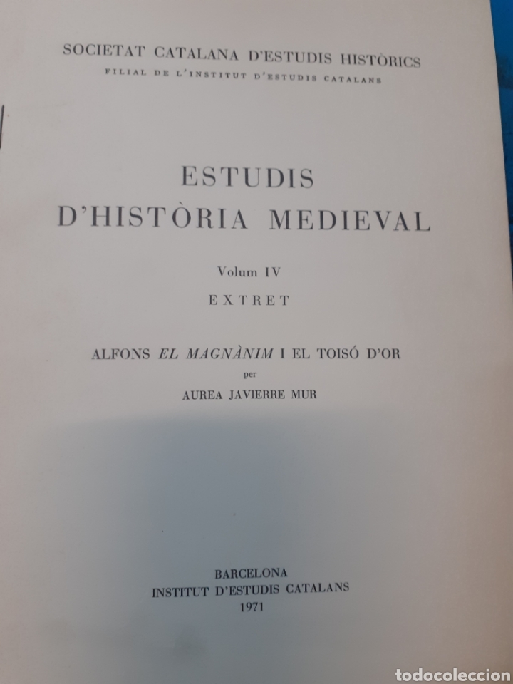 Libros: ALFONS EL MAGNANIM I EL TOIS&Oacute; D&acute;OR - JAVIERRE MUR, Aurea - Foto 1