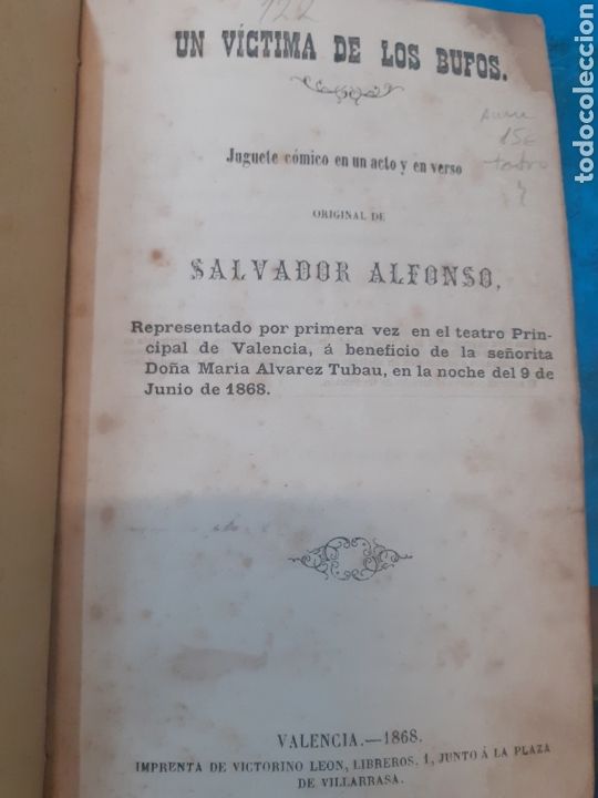 Libros: UN VICTIMA DE LOS BUFOS - ALFONSO, Salvador - Foto 1