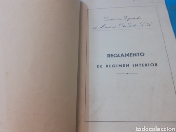 Libros: COMPA&Ntilde;&Iacute;A ESPA&Ntilde;OLA DE MINAS DE RIO TINTO S. A. - REGLAMENTO DE REGIMEN INTERIOR - Foto 3