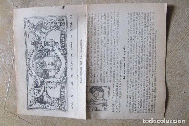 Libros: HOJA PARROQUIAL DE CASSA DE LA SELVA. A&Ntilde;O X 17 DE OCTUBRE DE 1948 NUM 43