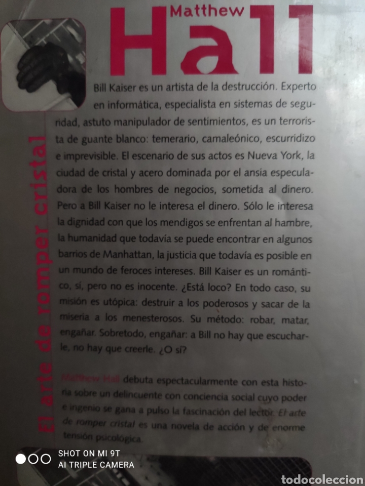 Libros: El Arte de Romper Cristal. Matthew Hall - Foto 2