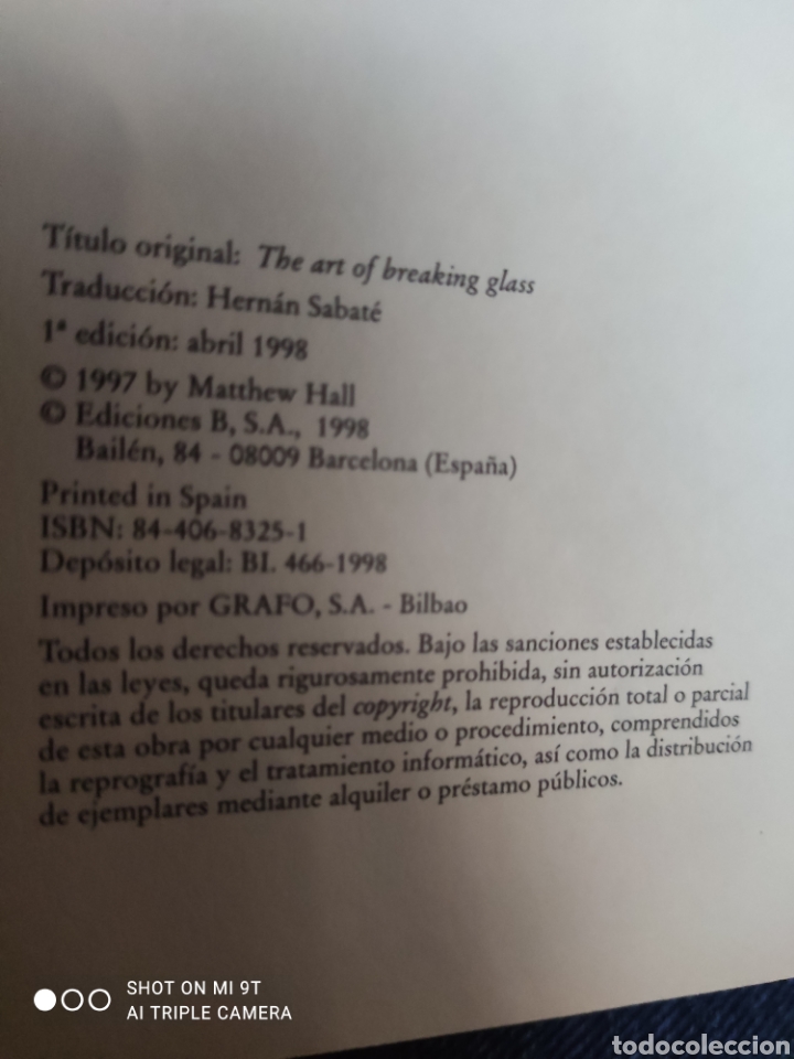 Libros: El Arte de Romper Cristal. Matthew Hall - Foto 3