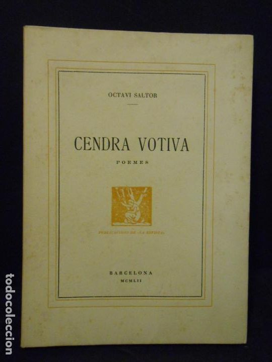 Libros: SALTOR, Octavi.- - Cendra Votiva. Poemes. - Foto 1