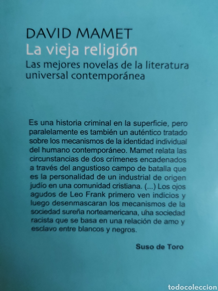 Libros: La Vieja Religi&oacute;n. David Mamet. - Foto 2