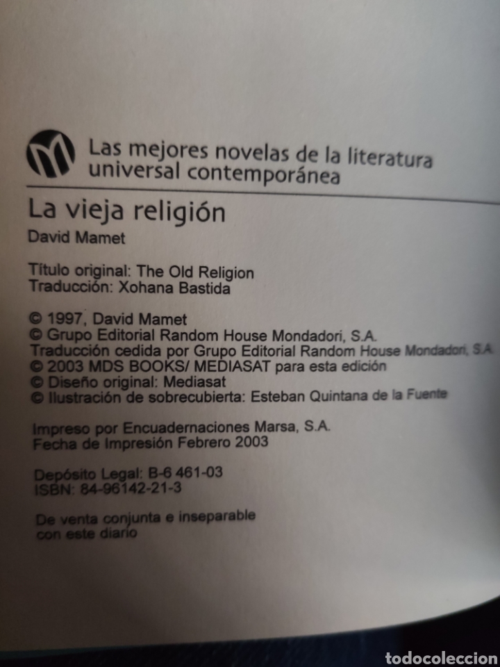 Libros: La Vieja Religi&oacute;n. David Mamet. - Foto 3