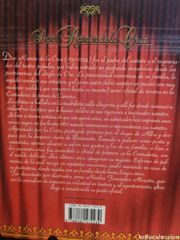 Libros: Teatro Espa&ntilde;ol. Sainetes. Don Ram&oacute;n de la Cruz - Foto 2