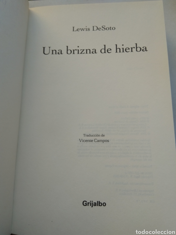 Libros: UNA BRIZNA DE HIERBA/LEWIS DESOTO - Foto 2
