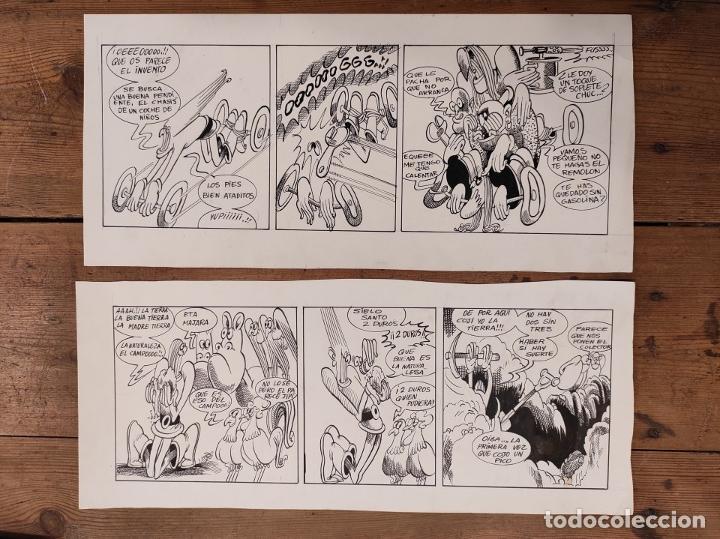 Libros: Juan Mediavilla. C&oacute;mic. 2 tiras originales. A tinta negra. -