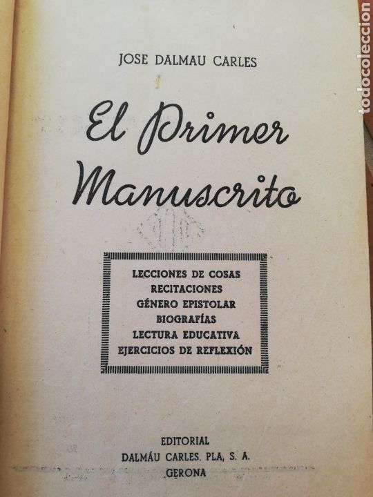 Libros: El primer manuscrito, J. Dalmau Carles - Foto 3