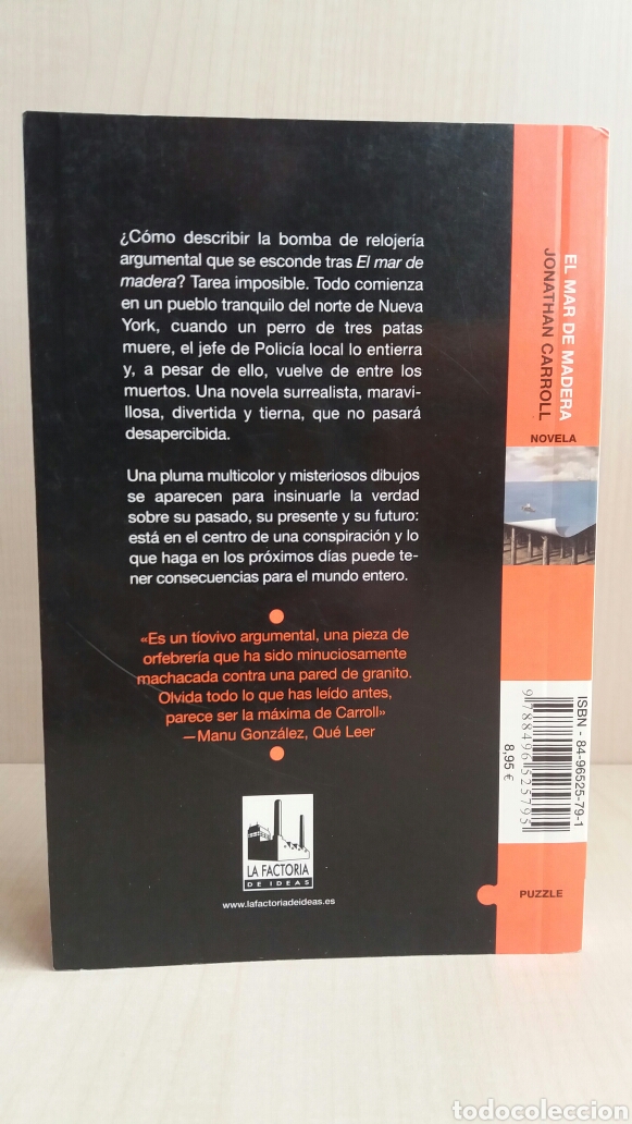 Libros: El mar de madera. Jonathan Carroll. La factor&iacute;a de ideas, colecci&oacute;n puzzle, 2005. - Foto 4