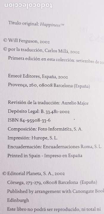 Libros: libro-happiness.will ferguson-emec&eacute; editores-2002-oerfecto - Foto 13