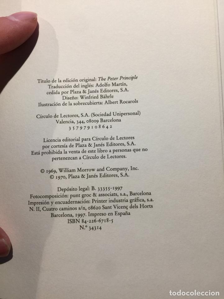 Libros: El principio de peter - Dr. Laurence J. Peter & Raymond Hull - Foto 5