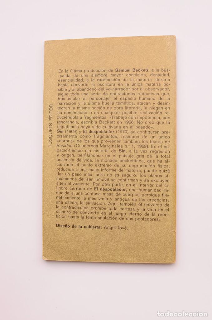 Libros: Sin, seguido de El despoblador - BECKETT, Samuel - Foto 3