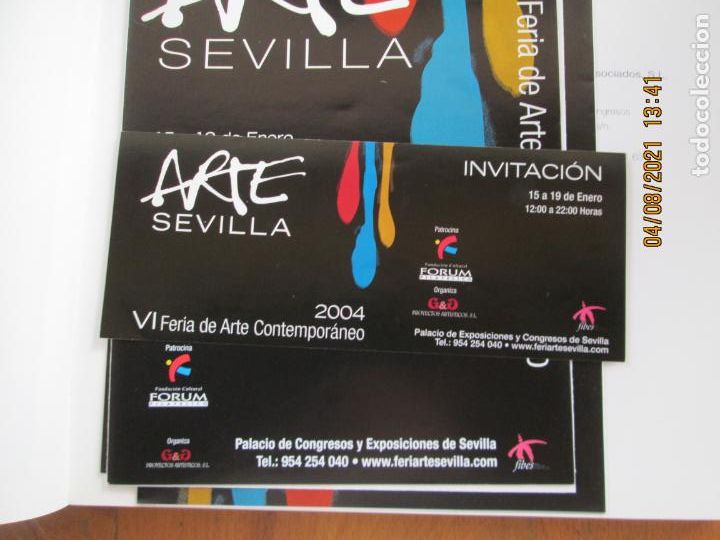 Libros: ARTE SEVILLA - VI FERIA DE ARTE CONTEMPOR&Aacute;NEO 2004 - LIBRO + 2 TRIPTICOS + 2 INVITACIONES.