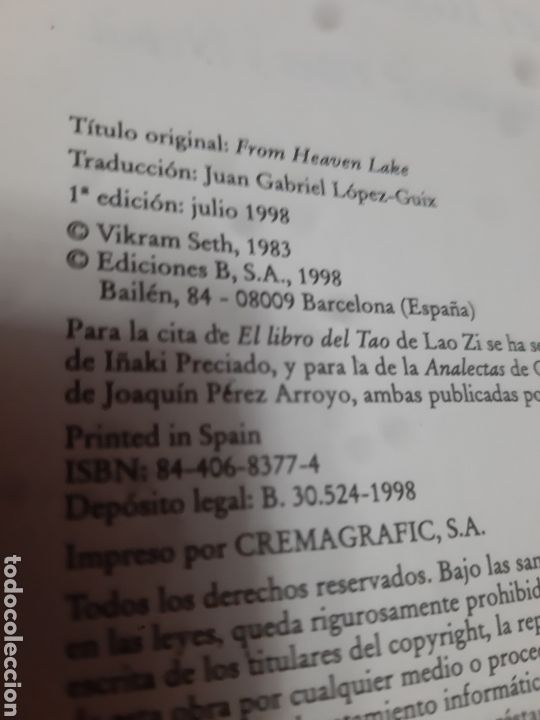 Libros: Libro Desde el lago del Cielo (1&deg; Edici&oacute;n 1.998) - Foto 4