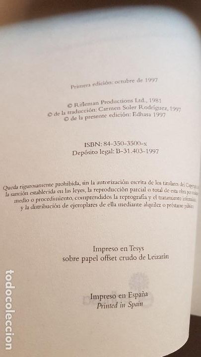 Libros: Sharpe Y El Oro De Los Espa&ntilde;oles - Bernard Cornwell - Edhasa 1&ordf; EDIC -1997 - Foto 3