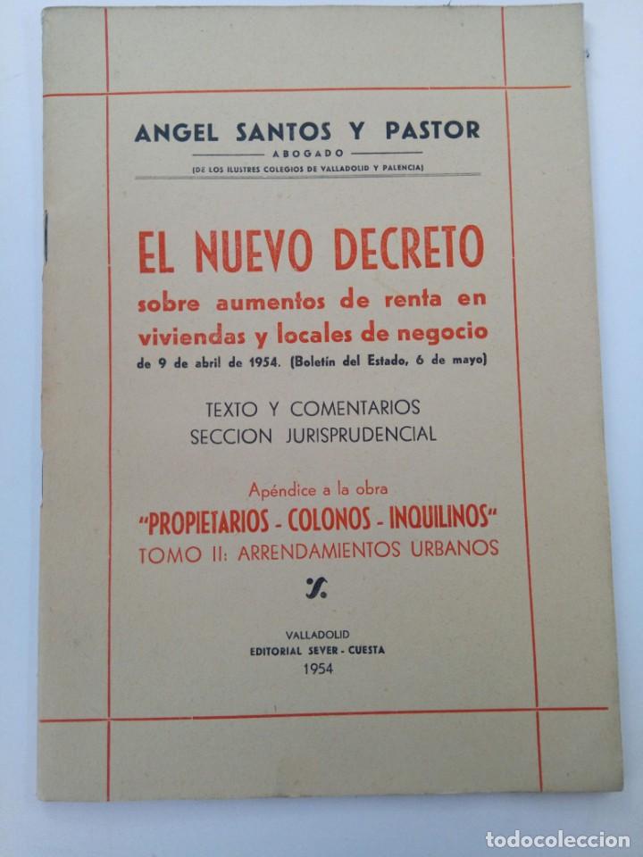 B&uuml;cher: JEL NUEVO DECRETO SOBRE AUMENTOS DE RENTA EN VIVIENDAS Y LOCALES DE NEGOCIO - ANGEL SANTOS Y PASTOR