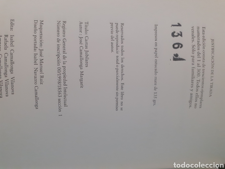 Libros: CARTAS JUBILARES - CAMALLONGA, Jos&eacute; - Foto 4