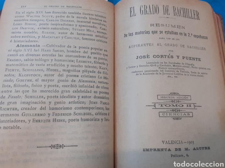 Libros: EL GRADO DE BACHILLER - CORTES y PUENTE, Jos&eacute; - Foto 3