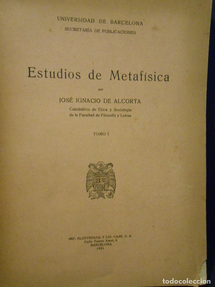 Libros: ALCORTA, Jose Ignacio de.- - Estudios de metafisica. - Foto 1