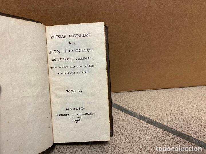 Libros: &rdquo;Poes&iacute;as escogidas de Don Francisco G&oacute;mez de Quevedo y Villegas, caballero del h&aacute;bito de Santiago y