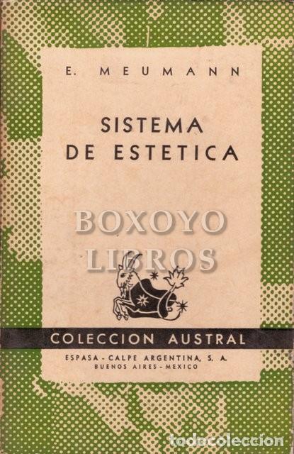 Libros: MEUMANN, E. Sistema de est&eacute;tica - Foto 1