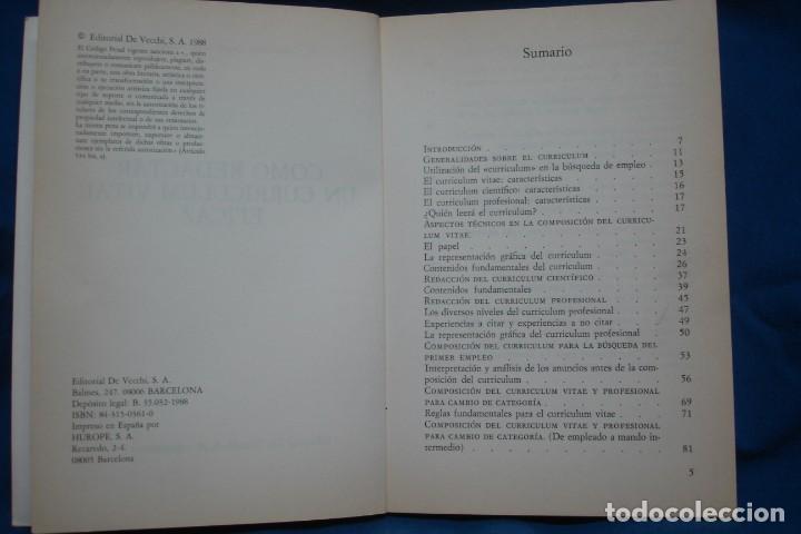Libros: C&Oacute;MO REDACTAR UN CURRICULUM VITAE EFICAZ- ED. DE VECCHI 1988 - Foto 2