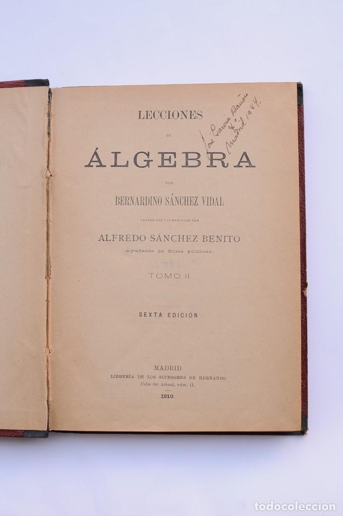 Libros: Lecciones de &aacute;lgebra. Tomo II - S&Aacute;NCHEZ VIDAL, Bernardino - Foto 2