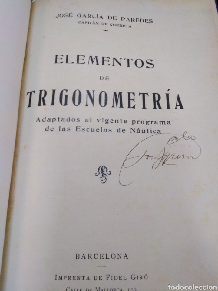 Libros: ELEMENTOS DE TRIGONOMETRIA - GARCIA DE PAREDES, Jos&eacute; - Foto 3