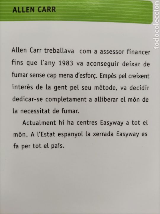 Libros: LIBRO DEIXAR DE FUMAR &Eacute;S F&Agrave;CIL, SI SAPS COM. ALLEN CARR. - Foto 3