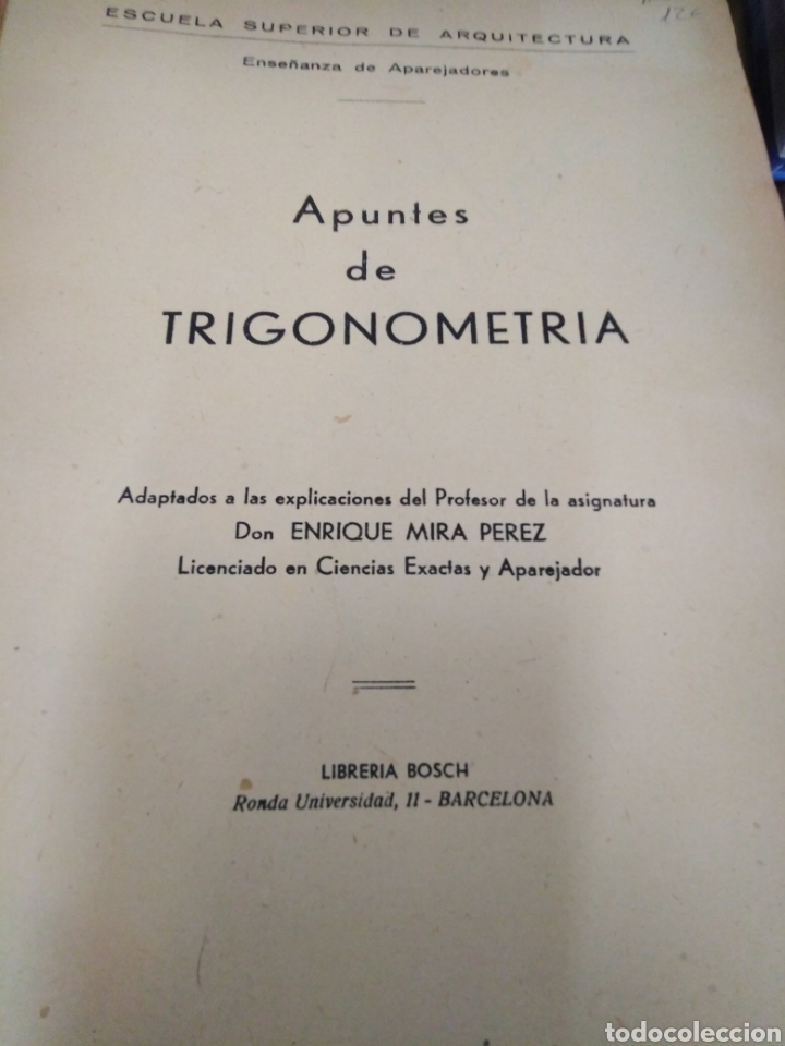 Libros: APUNTES DE TRIGONOMETRIA - MIRA PEREZ, Enrique - Foto 3