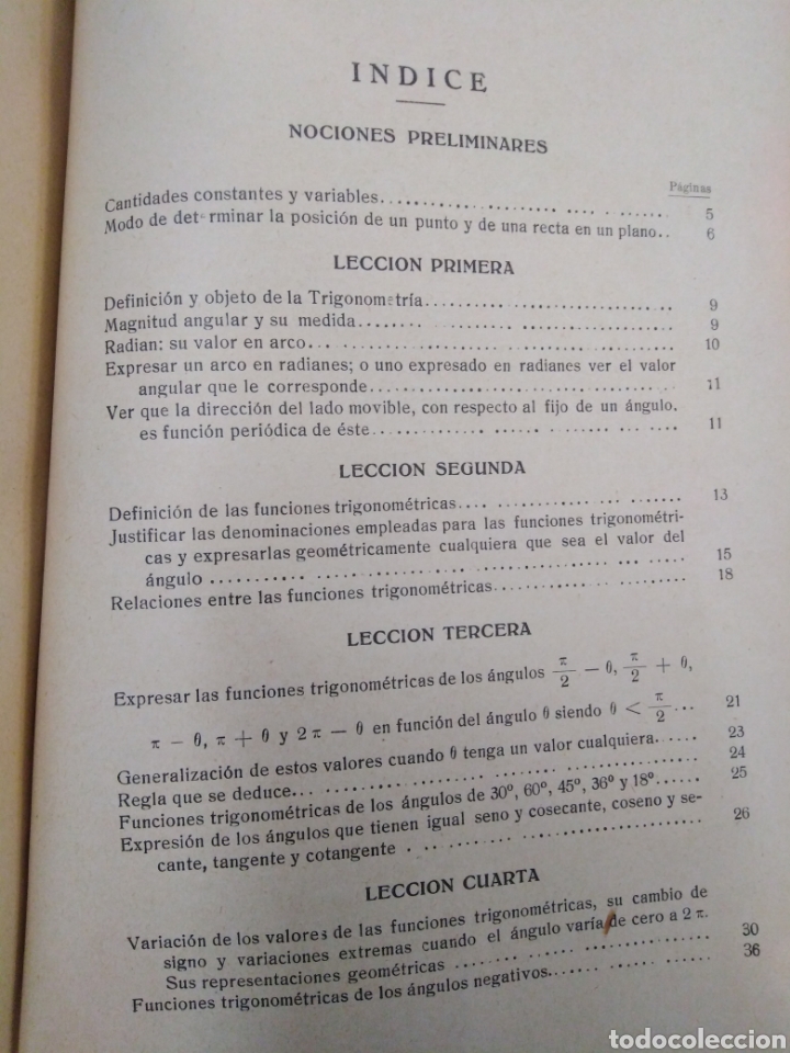 Libros: LECCIONES DE TRIGONOMETRIA - CERVERA Y JACOME, Luis - Foto 3