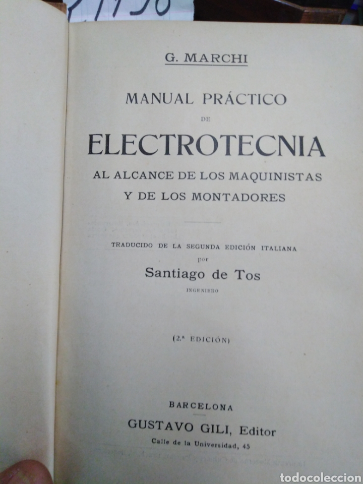 Libros: MANUAL PRACTICO DE ELECTROTECNIA - MARCHI, G. - Foto 3