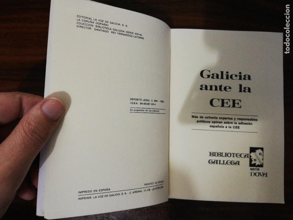 Libros: GALICIA ANTE LA CEE. JOS&Eacute; LUIS G&Oacute;MEZ. 1983 - Foto 3